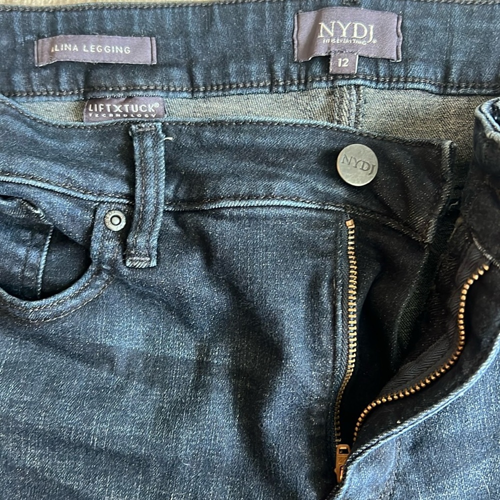 NYDJ Alina Legging Jeans W/ Lift X‎ Tuck Technology Women’s Size 12 Dark Wash